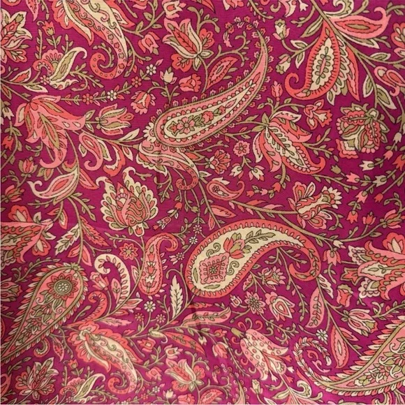 SOLD Vibrant Boho Tie Blouse Size XL Top Flutter Sleeves Paisley Floral Silk - Picture 5 of 8